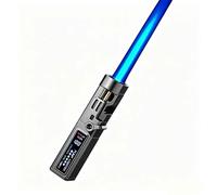Encendedor a Prueba de Viento de 360° | Llama Azul Potente Ajustable | Encendedores de Metal con Cerradura de Seguridad y abridor de Botellas | for Cocina, Velas, Camping(Gray)