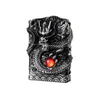 Encendedor chino del dragón 2025, regalo del año del dragón, reemplazable para Zippo (solo funda), tamaño de inserto compatible: 3,6 cm x 1,2 cm x 5 cm (plata antigua)