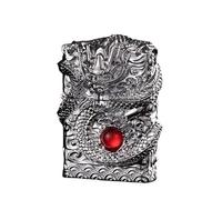 Encendedor chino del dragón 2025, regalo del año del dragón, reemplazable para Zippo (solo funda), tamaño de inserto compatible: 3,6 cm x 1,2 cm x 5 cm (plateado)