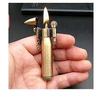 Encendedor Creativo de Queroseno - Juego de Fumar de Metal Personalizado, Muela Abrasiva Pequeña, Estilo Bala Retro, Llavero Mini de Bolsillo Reutilizable