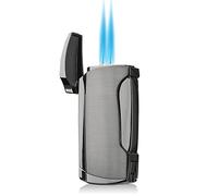 Encendedor de antorcha doble con llama (níquel negro)
