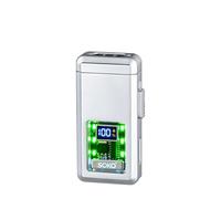 Encendedor de butano, controlado por voz inteligente, tamaño de llama ajustable, recargable, diseño de metal portátil para puros, velas, moxibustión y hoguera