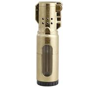 Encendedor de butano, llama de chorro resistente al viento con encendido de rueda de molienda, tanque de gas transparente, ideal para acampar al aire libre