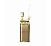 Encendedor de butano portátil de Metal, Brazo Elevador, Llama inclinable, Encendido por polea Lateral, Combustible Recargable, Apto for Acampar con Velas (butano no Incluido).(A)