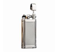 Encendedor de butano portátil de Metal, Brazo Elevador, Llama inclinable, Encendido por polea Lateral, Combustible Recargable, Apto for Acampar con Velas (butano no Incluido).(D)