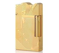 Encendedor de butano recargable de Sanji, encendedor de queroseno de sirena de latón de lujo hecho a mano, encendedor de llama ajustable a prueba de viento de estilo vintage grabado con láser, la mejo