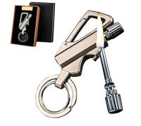 Encendedor de cerilla permanente, llavero con abrebotellas, resistente al agua, ideal for acampar al aire libre, viajes y regalos.(Silver)