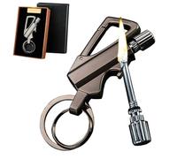 Encendedor de cerilla permanente, llavero con abrebotellas, resistente al agua, ideal for acampar al aire libre, viajes y regalos.(Black)