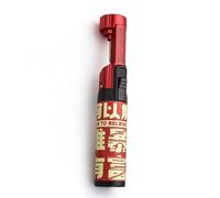 Encendedor de Cocina Antiviento, Mechero Jet Recargable 1300°C con Bloqueo de Seguridad, Alta Potencia para Barbacoa, Hornillo, Camping, Crema Catalana (Negro)(Red2)