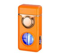 Encendedor de doble llama resistente al viento, metal, activado por voz, 5 métodos de encendido, ideal para barbacoa, velas y uso al aire libre, ideal para regalar