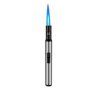 Encendedor de Fuego Directo a Prueba de Viento con Llama Ajustable e Interruptor de Seguridad/Bloqueo de Llama para Velas y Camping.(Silver)