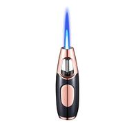 Encendedor de linterna, llama de chorro resistente al viento, empuje para encender, butano ajustable, recargable, ideal para cocina, barbacoa, camping y velas, duradero y fiable