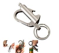Encendedor de llavero multifuncional con abrebotellas, cerillas permanentes, reutilizable, adecuado for acampar, hacer senderismo, regalos for hombres.(Silver)