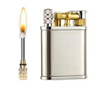 Encendedor de queroseno 2 en 1, recargable y portátil, con métodos de encendido dual, ideal para uso en interiores y exteriores (combustible no incluido)