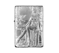 Encendedor de Queroseno Antiguo con Relieve Trench 2025, Cuerpo de latón, Resistente al Viento, Llama Suave, Estilo Antiguo, Apto for Uso en Interiores y Exteriores(Silver)