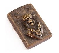 Encendedor de Queroseno con Tapa abatible de Metal Repujado, de latón Repujado a Mano, Resistente al Viento, con Encendido por Rueda de molienda de Fuego Suave, Recargable, Adecuado for decoración de