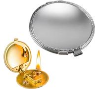 Encendedor de queroseno de encendido automático de latón estilo retro, encendedor de llama suave recargable a prueba de viento de metal, encendedor portátil mini de metal de forma redonda vintage para