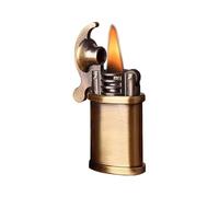 Encendedor de queroseno de latón hecho a mano, con encendido por pulsador y brazo basculante, llama suave clásica, apto for uso en interiores y exteriores (combustible no incluido).(Bronze)