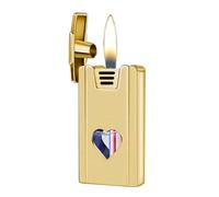Encendedor de queroseno inteligente multifuncional con control por voz, cuatro modos de encendido y ventana transparente (gris).(Gold)