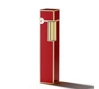 Encendedor de queroseno retro con llama suave, encendido lateral, butano recargable, cuerpo de metal portátil y viene en una caja de regalo de lujo.(D)