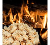 Encendedor ecológico de 10 kg, de lana de madera con pino y cera de parafina, encendedor de barbacoa inodoro para chimenea, barbacoa, brasero y hoguera, aprox. 750 rollos
