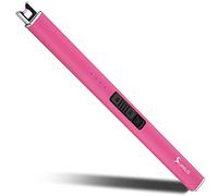 Encendedor Fluorescente SUPRUS Brilla en la Oscuridad Encendedor eléctrico Encendedores USB Recargables con Bloqueo de Seguridad Plasma sin Llama para Vela Barbacoa(Rosa)
