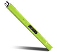 Encendedor Fluorescente SUPRUS Brilla en la Oscuridad Encendedor eléctrico Encendedores USB Recargables con Bloqueo de Seguridad Plasma sin Llama para Vela Barbacoa(Amarillo)