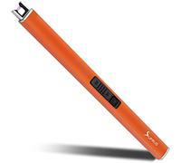 Encendedor Fluorescente SUPRUS Brilla en la Oscuridad Encendedor eléctrico Encendedores USB Recargables con Bloqueo de Seguridad Plasma sin Llama para Vela Barbacoa(Naranja)