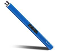 Encendedor Fluorescente SUPRUS Brilla en la Oscuridad Encendedor eléctrico Encendedores USB Recargables con Bloqueo de Seguridad Plasma sin Llama para Vela Barbacoa(Azul)