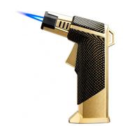 Encendedor Jet de llama azul resistente al viento - Diseño de bloqueo de seguridad - Reutilizable