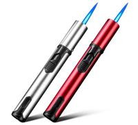 Encendedor Jetflame, 2 Encendedores de Tormenta de 15,2 cm Encendedores de Llama Azul Gas Reabastecido Encendedor a Prueba de Viento Adecuado para Chimeneas de Barbacoa de Campamento