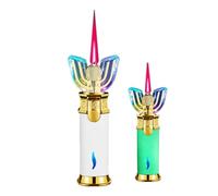 Encendedor portátil de butano, recargable, resistente al viento, llama de chorro con función de brillo en la oscuridad, ideal para viajes de camping (combustible no incluido)