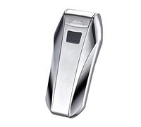 Encendedor soplete para cigarros eléctrico USB Recargable, mechero Puros electrónico Llama Azul Lighter Metal Plasma Resistente al Viento para Cocina Vela de Cigarrillo Barbacoa (Plata)