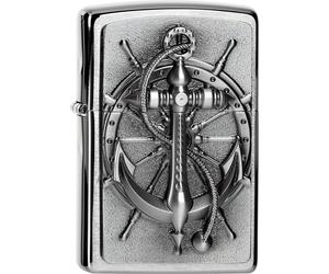 Encendedor Zippo 2004290 Nautic Mechero Gasolina, Latón, Aspecto Acero Inoxid...