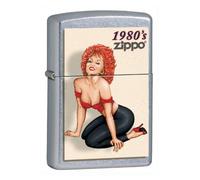 Encendedor Zippo a prueba de viento - 1980 Pin Up Girl, Street Chrome, Color Image - Recargable - Reutilizable - Diseño a prueba de viento - Caja regalo - Fabricado en Estados Unidos