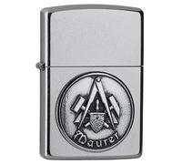 Encendedor Zippo a prueba de viento - Bricklayer Emblem, Street Chrome, Emblem Attached - Recargable - Reutilizable - Diseño a prueba de viento - Caja regalo - Fabricado en Estados Unidos