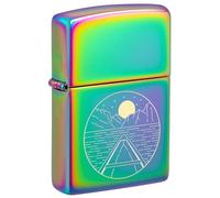Encendedor Zippo a Prueba de Viento - Colorful Adventure, Multi Color, Laser 360°/Laser Two-Tone - Recargable - Reutilizable - Diseño a Prueba de Viento - Caja Regalo - Fabricado en Estados Unidos