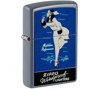 Encendedor Zippo a Prueba de Viento - Founder Set, Flat Grey, Color Image - Recargable - Reutilizable - Diseño a Prueba de Viento - Caja Regalo - Fabricado en Estados Unidos