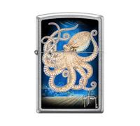 Encendedor Zippo a prueba de viento - Guy Harvey, Street Chrome, Color Image - Recargable - Reutilizable - Diseño a prueba de viento - Caja regalo - Fabricado en Estados Unidos