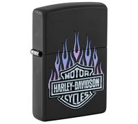 Encendedor Zippo a prueba de viento - Harley-Davidson, Black Matte, Color Image - Recargable - Reutilizable - Diseño a prueba de viento - Caja regalo - Fabricado en Estados Unidos