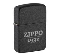 Encendedor Zippo a Prueba de Viento - Logo, 1941 Replica Black Crackle, Laser Engrave - Recargable - Reutilizable - Diseño a Prueba de Viento - Caja Regalo - Fabricado en Estados Unidos
