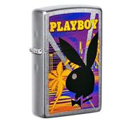 Encendedor Zippo a Prueba de Viento - Playboy, Street Chrome, Color Image - Recargable - Reutilizable - Diseño a Prueba de Viento - Caja Regalo - Fabricado en Estados Unidos