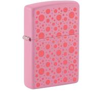 Encendedor Zippo a Prueba de Viento - Polka Dot, Pink Matte, Color Image - Recargable - Reutilizable - Diseño a Prueba de Viento - Caja Regalo - Fabricado en Estados Unidos