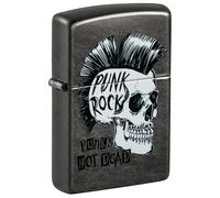 Encendedor Zippo a prueba de viento - Punk Rock Skull, Gray Dusk, Color Image - Recargable - Reutilizable - Diseño a prueba de viento - Caja regalo - Fabricado en Estados Unidos