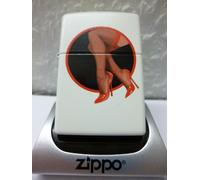 Encendedor Zippo a Prueba de Viento - Red Shoes, White Matte, Color Image - Recargable - Reutilizable - Diseño a Prueba de Viento - Caja Regalo - Fabricado en Estados Unidos