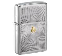Encendedor Zippo a Prueba de Viento - Spiral Twist, Brushed Chrome, Auto Two-Tone - Recargable - Reutilizable - Diseño a Prueba de Viento - Caja Regalo - Fabricado en Estados Unidos