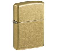 Zippo Encendedor de bolsillo clásico Street Brass – A prueba de viento, Recargable, Caja regalo