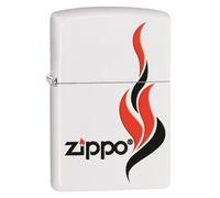 Encendedor Zippo a prueba de viento - Theme, White Matte - Recargable - Reutilizable - Diseño a prueba de viento - Caja regalo - Fabricado en Estados Unidos