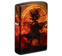 Encendedor Zippo a Prueba de Viento - Wizard of Evil Spirits, 540° Tumbled Brass, Fusion - Recargable - Reutilizable - Diseño a Prueba de Viento - Caja Regalo - Fabricado en Estados Unidos