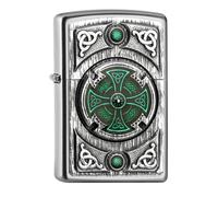 Encendedor Zippo Cruz Celta Verde Encendedor De Tormenta A Gasolina